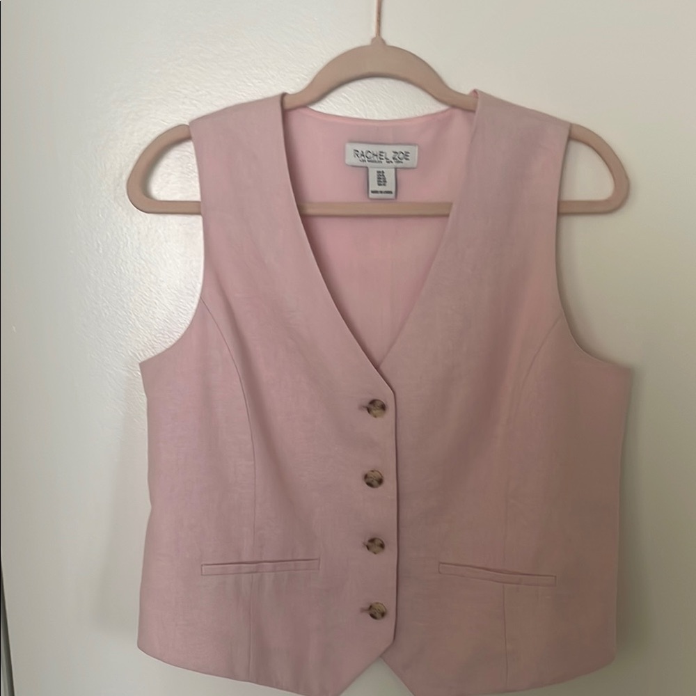 Rachel Zoe Pink Tailored Vest